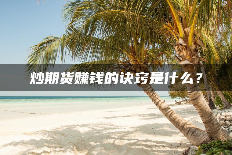 炒期货赚钱的诀窍是什么? 炒期货赚钱的诀窍是什么?