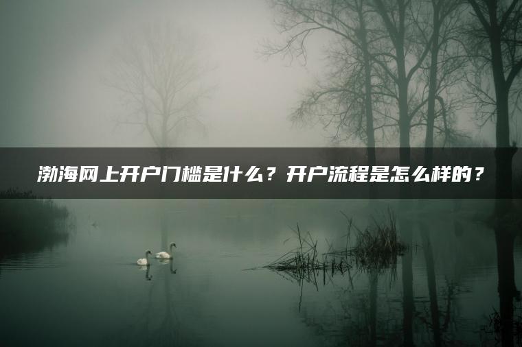 渤海网上开户门槛是什么？开户流程是怎么样的？