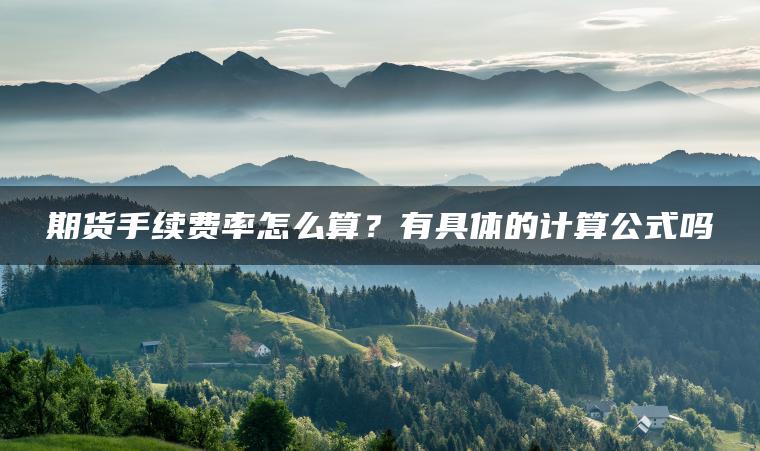 期货手续费率怎么算？有具体的计算公式吗