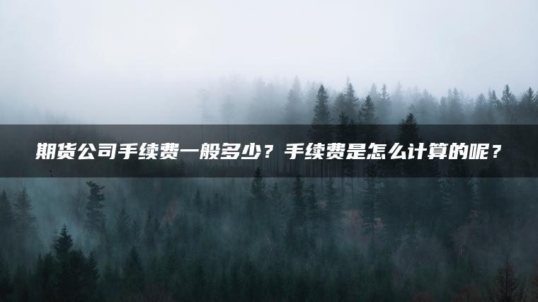 期货公司手续费一般多少？手续费是怎么计算的呢？