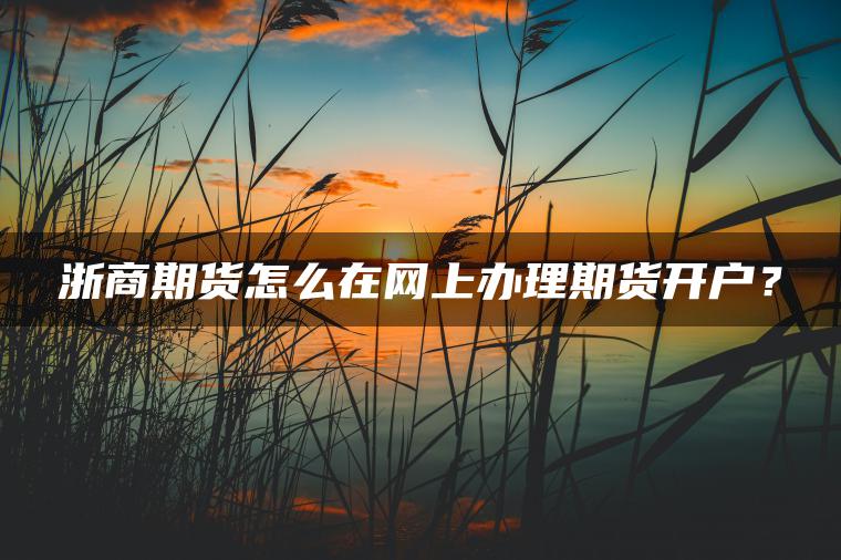浙商期货怎么在网上办理期货开户？