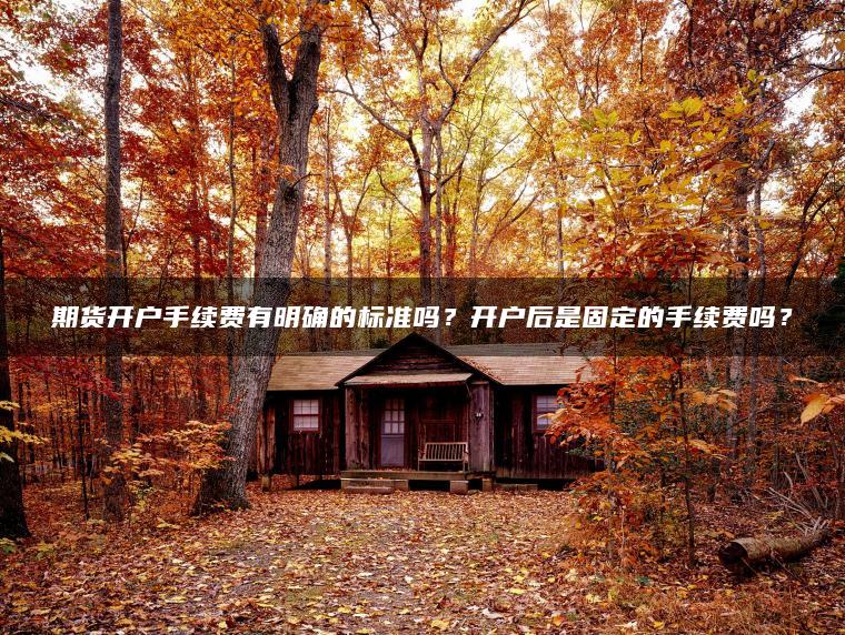 期货开户手续费有明确的标准吗？开户后是固定的手续费吗？