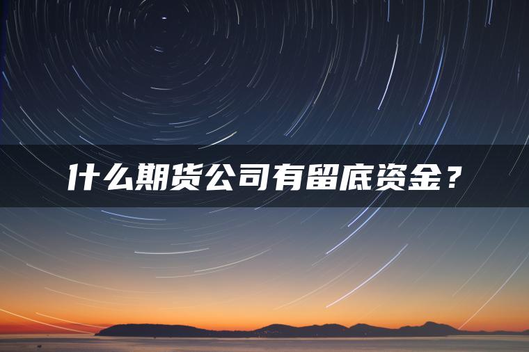 什么期货公司有留底资金？