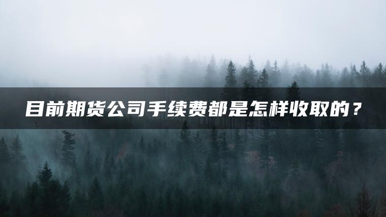 目前期货公司手续费都是怎样收取的？