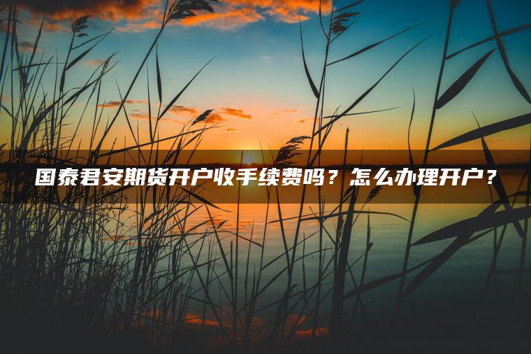 国泰君安期货开户收手续费吗？怎么办理开户？