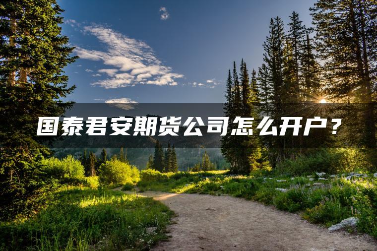 国泰君安期货公司怎么开户？