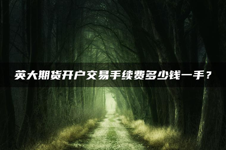英大期货开户交易手续费多少钱一手? 英大期货开户交易手续费多少钱一手?