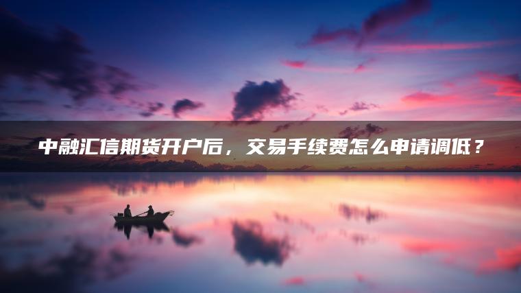 中融汇信期货开户后,交易手续费怎么申请调低? 中融汇信期货开户后,交易手续费怎么申请调低?