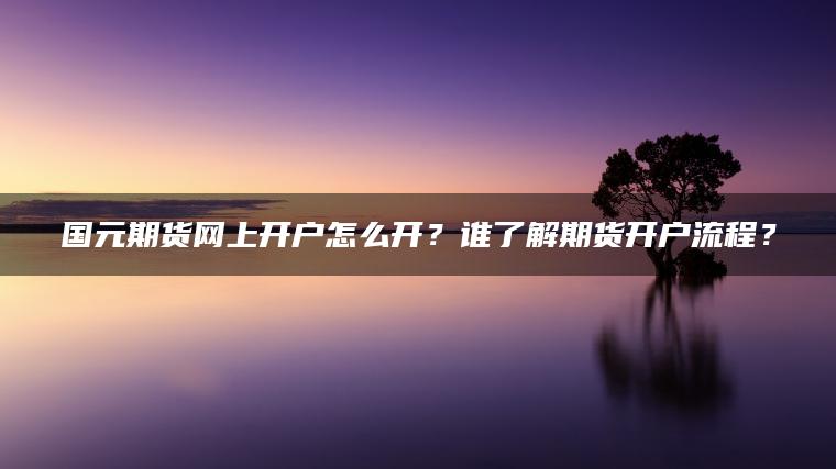 国元期货网上开户怎么开?谁了解期货开户流程? 国元期货网上开户怎么开?谁了解期货开户流程?