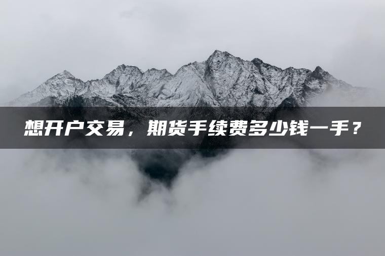 想开户交易，期货手续费多少钱一手？