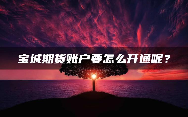 宝城期货账户要怎么开通呢？