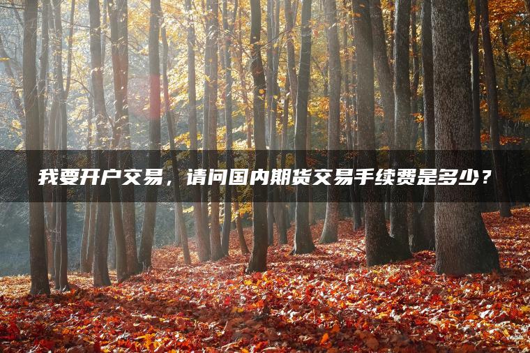 我要开户交易,请问国内期货交易手续费是多少? 我要开户交易,请问国内期货交易手续费是多少?