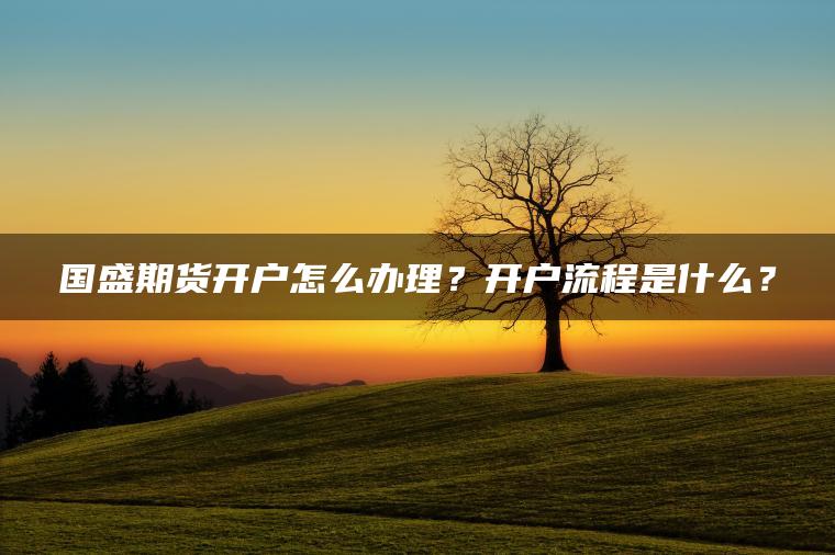 国盛期货开户怎么办理?开户流程是什么? 国盛期货开户怎么办理?开户流程是什么?