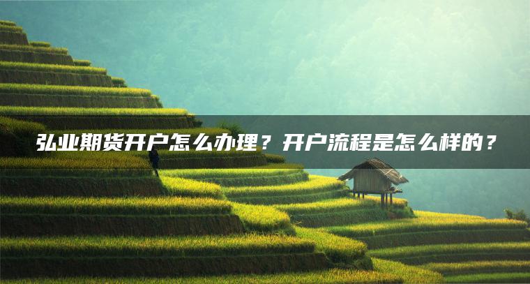 弘业期货开户怎么办理?开户流程是怎么样的? 弘业期货开户怎么办理?开户流程是怎么样的?