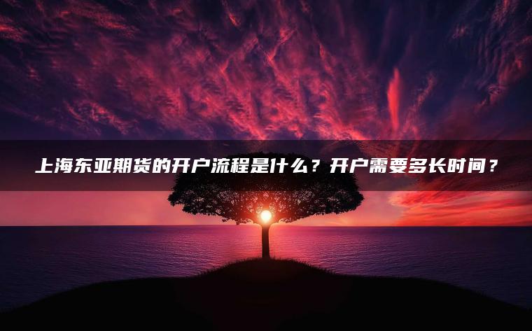 上海东亚期货的开户流程是什么？开户需要多长时间？