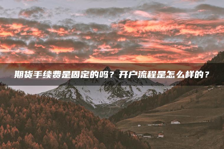 期货手续费是固定的吗?开户流程是怎么样的? 期货手续费是固定的吗?开户流程是怎么样的?