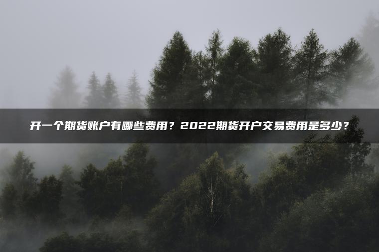 开一个期货账户有哪些费用？2022期货开户交易费用是多少？