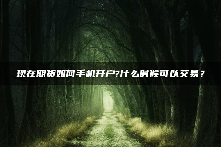 现在期货如何手机开户?什么时候可以交易？