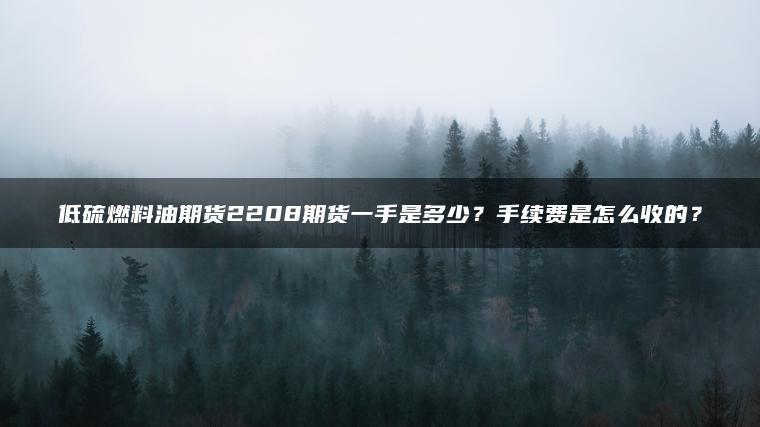 低硫燃料油期货2208期货一手是多少？手续费是怎么收的？
