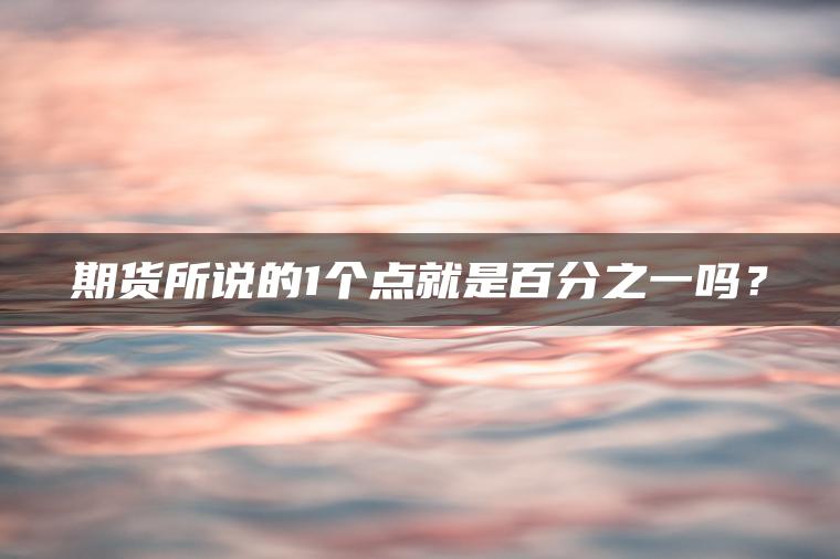 期货所说的1个点就是百分之一吗？
