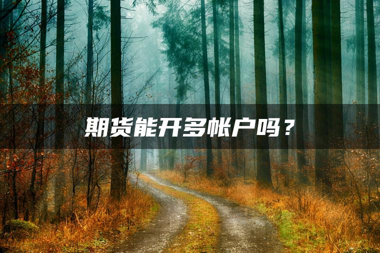 期货能开多帐户吗？