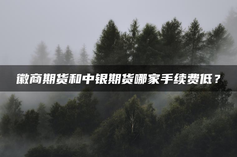 徽商期货和中银期货哪家手续费低？