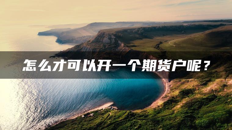 怎么才可以开一个期货户呢？