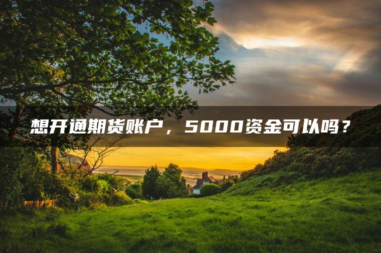 想开通期货账户,5000资金可以吗? 想开通期货账户,5000资金可以吗?