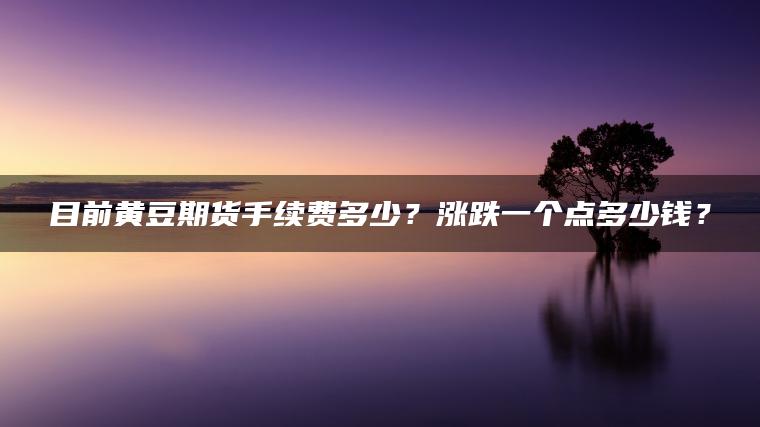 目前黄豆期货手续费多少?涨跌一个点多少钱? 目前黄豆期货手续费多少?涨跌一个点多少钱?