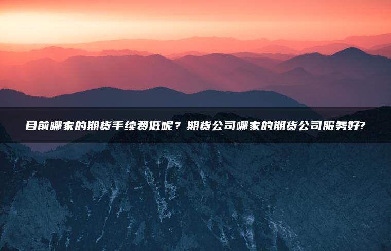 目前哪家的期货手续费低呢？期货公司哪家的期货公司服务好?