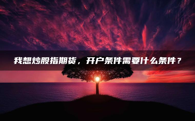 我想炒股指期货,开户条件需要什么条件? 我想炒股指期货,开户条件需要什么条件?