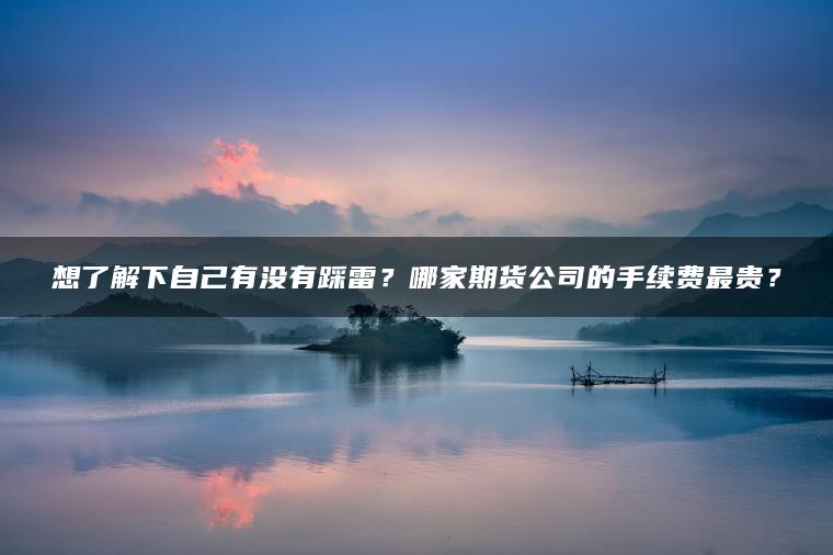 想了解下自己有没有踩雷?哪家期货公司的手续费最贵? 想了解下自己有没有踩雷?哪家期货公司的手续费最贵?