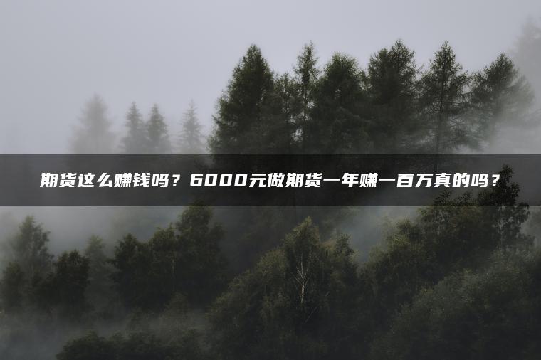 期货这么赚钱吗?6000元做期货一年赚一百万真的吗? 期货这么赚钱吗?6000元做期货一年赚一百万真的吗?