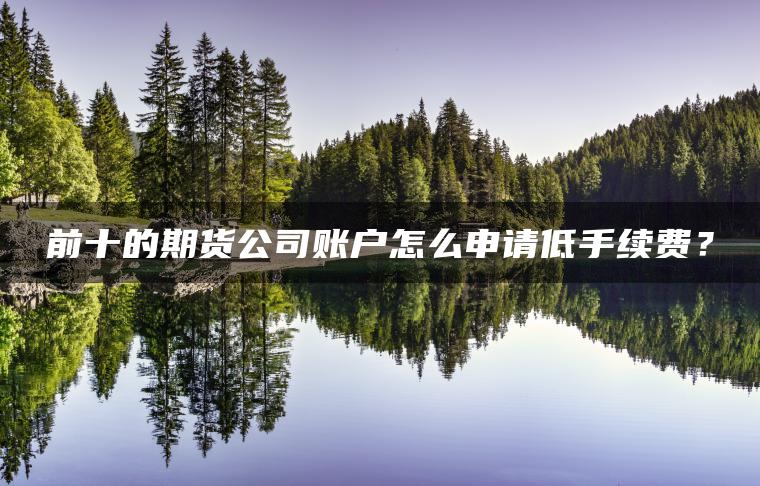 前十的期货公司账户怎么申请低手续费? 前十的期货公司账户怎么申请低手续费?