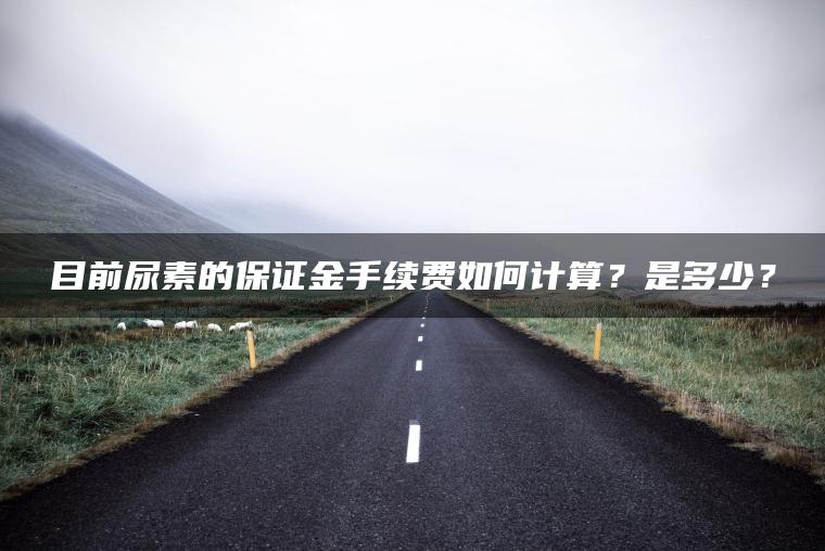 目前尿素的保证金手续费如何计算？是多少？