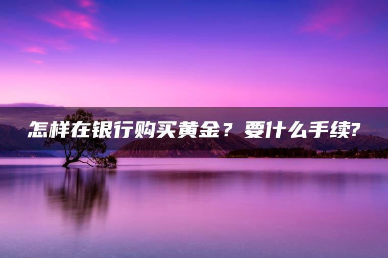 怎样在银行购买黄金?要什么手续? 怎样在银行购买黄金?要什么手续?
