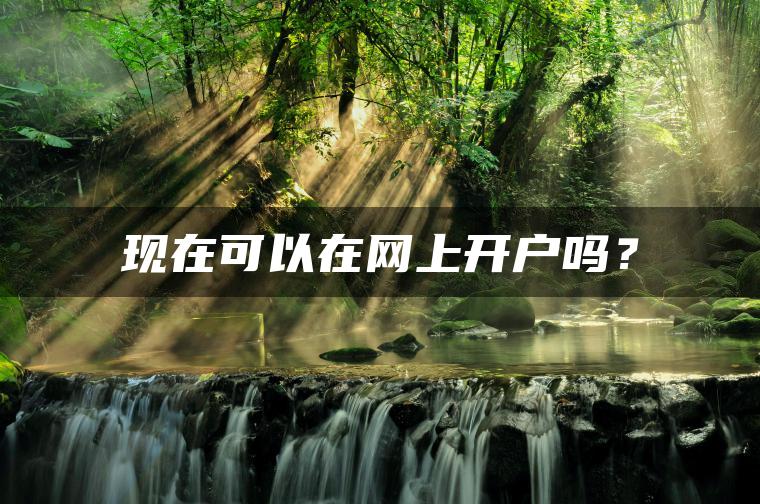 现在可以在网上开户吗？