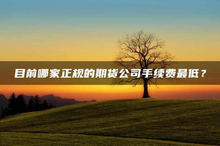 目前哪家正规的期货公司手续费最低？