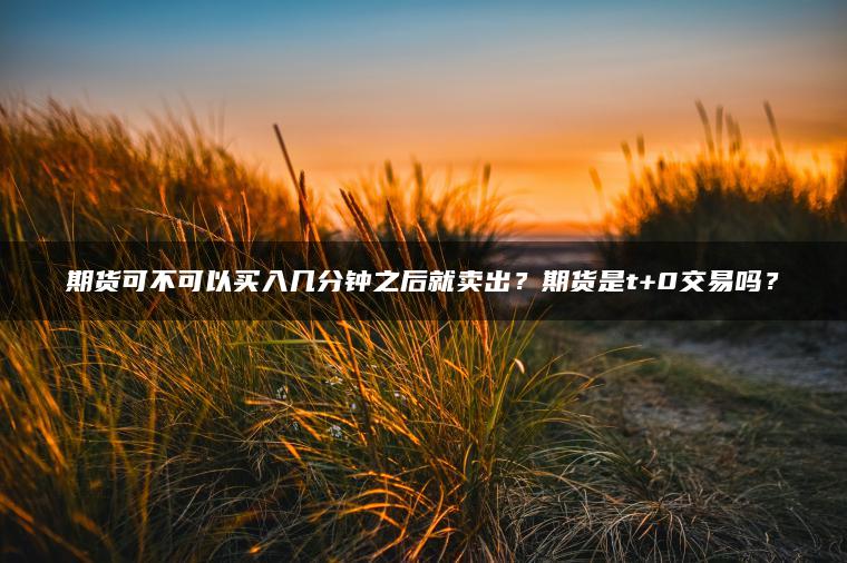 期货可不可以买入几分钟之后就卖出？期货是t+0交易吗？