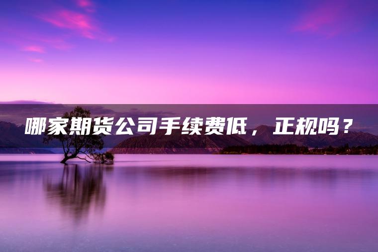 哪家期货公司手续费低，正规吗？