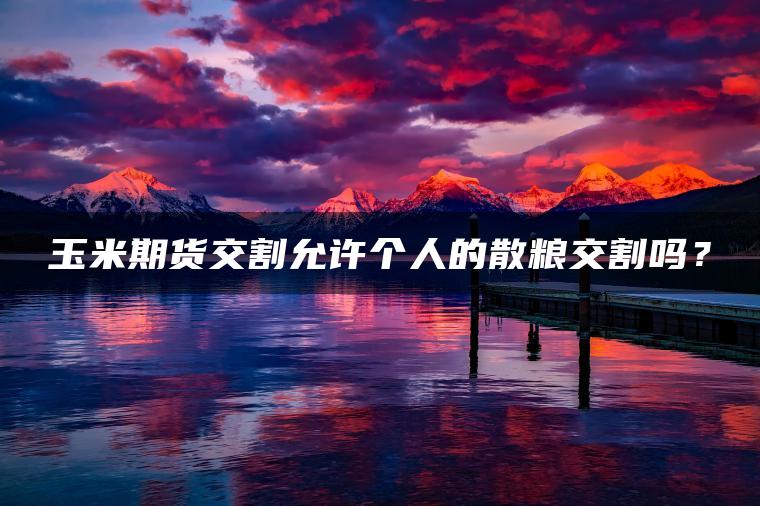 玉米期货交割允许个人的散粮交割吗？