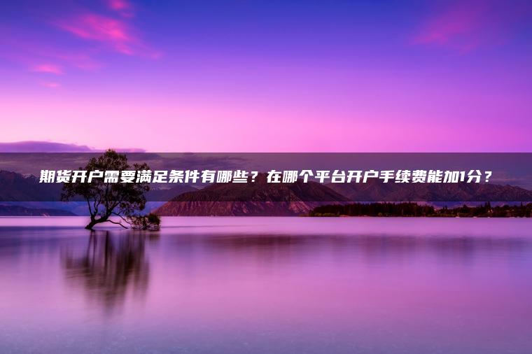 期货开户需要满足条件有哪些？在哪个平台开户手续费能加1分？