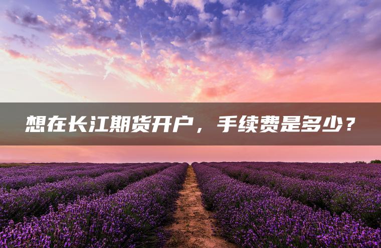 想在长江期货开户，手续费是多少？