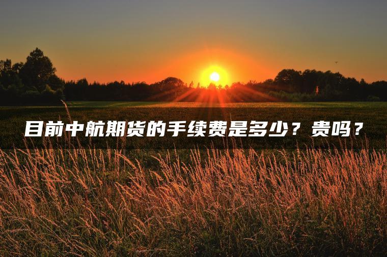 目前中航期货的手续费是多少？贵吗？