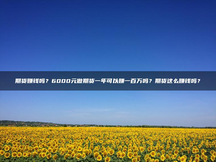 期货赚钱吗?6000元做期货一年可以赚一百万吗?期货这么赚钱吗? 期货赚钱吗?6000元做期货一年可以赚一百万吗?期货这么赚钱吗?