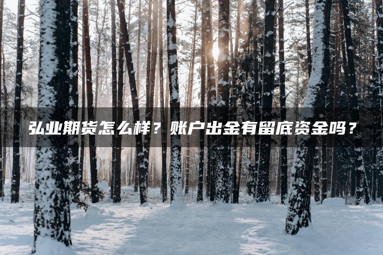 弘业期货怎么样?账户出金有留底资金吗? 弘业期货怎么样?账户出金有留底资金吗?
