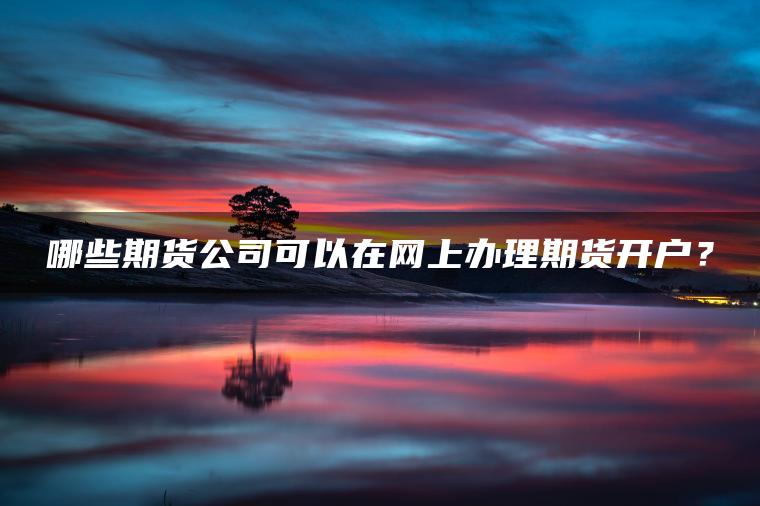 哪些期货公司可以在网上办理期货开户? 哪些期货公司可以在网上办理期货开户?