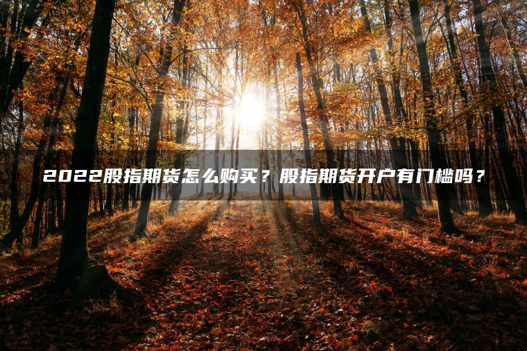 2022股指期货怎么购买?股指期货开户有门槛吗? 2022股指期货怎么购买?股指期货开户有门槛吗?
