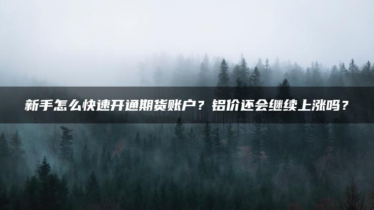 新手怎么快速开通期货账户?铝价还会继续上涨吗? 新手怎么快速开通期货账户?铝价还会继续上涨吗?