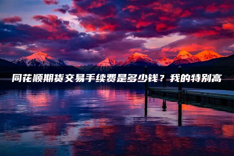 同花顺期货交易手续费是多少钱？我的特别高